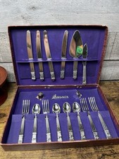 Banner 1950'S Metaltone Junior Tableware Child's Plastic Silverware 16 Pieces