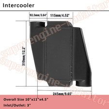 New Universal Aluminum Liquid Water To Air Intercooler Size 10x11x4.5 Black New Universal Aluminum Liquid Water To Air Intercooler Size 10x11x4.5 Black