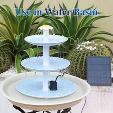 Vogeltränke Sets 3,5W Solar Springbrunnen, 3 Stufige Vogelfütterer für Draußen