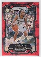 #27 Devin Carter 2024-25 Prizm Draft Picks Red Ice RC Providence Friars