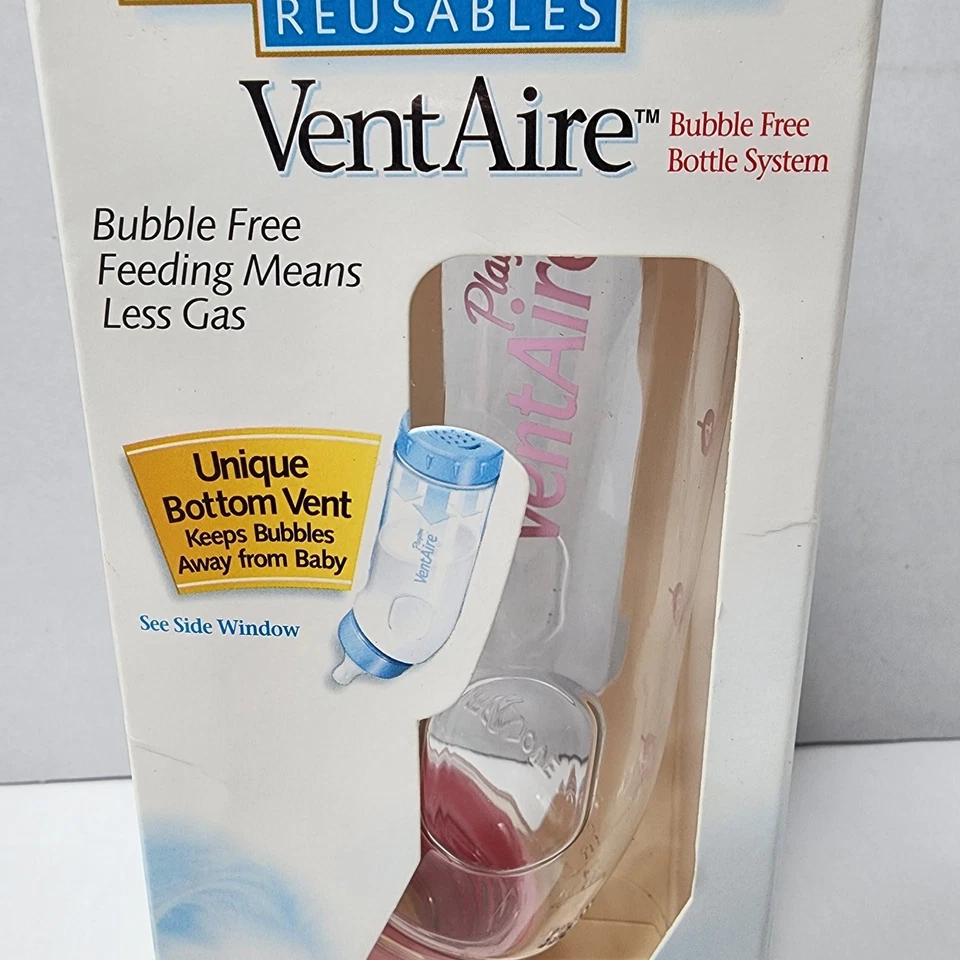 Botellas reutilizables Playtex VentAire de colección sistema libre de burbujas en ángulo 9 oz rosa 2001 Foto 3 de 4