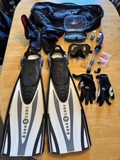 Scuba/Snorkle Set:Aqualung Technisub Express Adj Fins Sz. Reg. Boot: Sz 10, Etc.