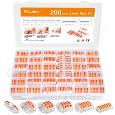200PCS Lever Wire Nuts Connectors Kit with 2/3/4/5/8 Conductor Combination, E...