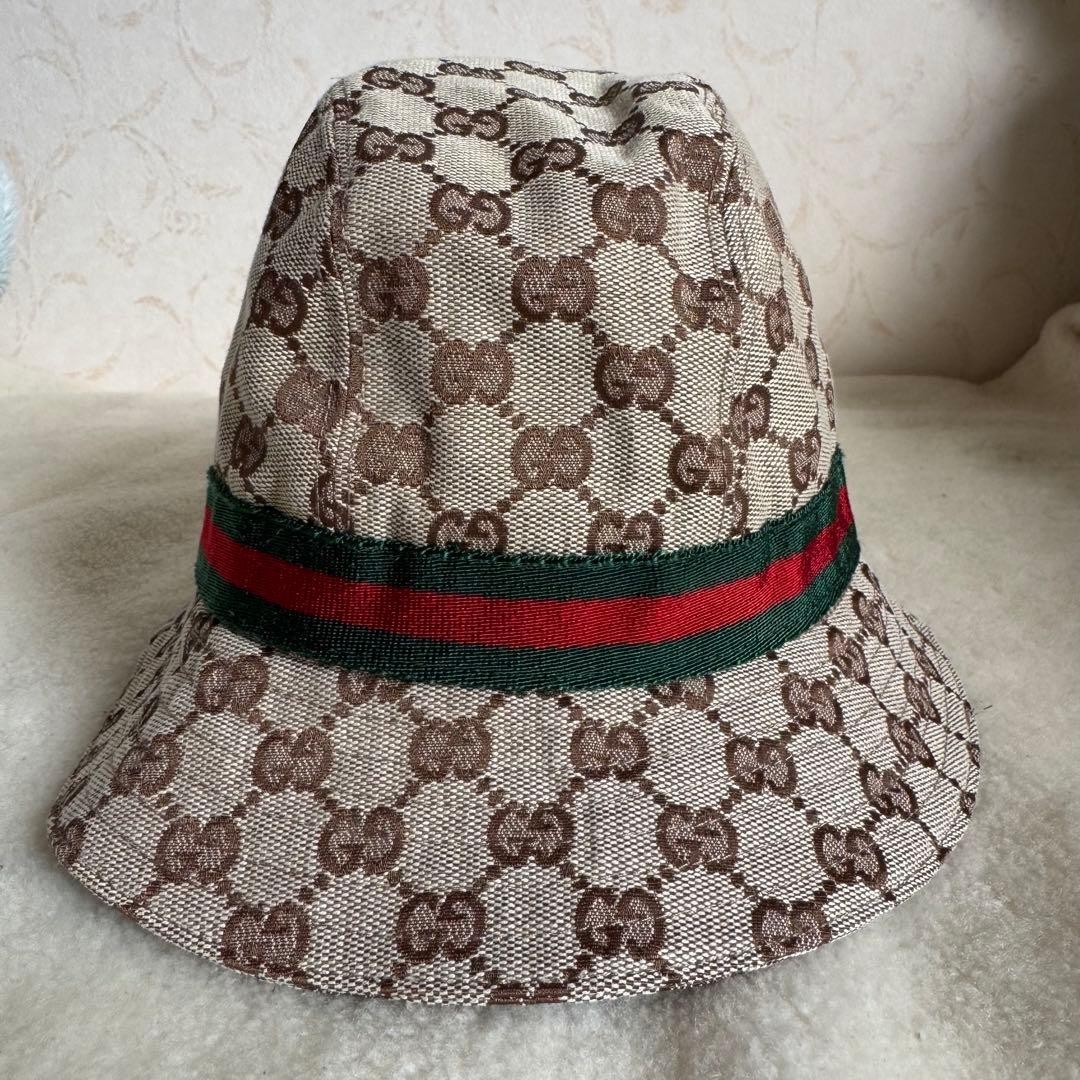 Gucci Bucket Hat Sherry Line GG Canvas Beige Brown Size S Women Authentic thumbnail 3