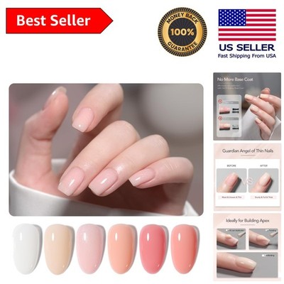 Complete 6-Color Gel Nail Set - Soak-Off Rubber Base for Salon-Quality Results