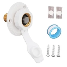 RV Water Inlet, 3/4 NH Female to 1/2 NPT Male, Built-in Check Valve, Made of 