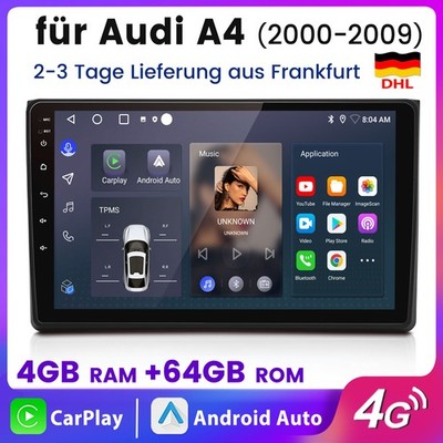 4+64GB Autoradio Carplay Für Audi A4 8E 8H B6 B7 2000-09 Android 14 GPS Navi SWC