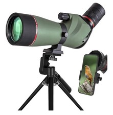 20-60x60 Angled Spotting Scope Green, Compact Fully Coated, Tripod, Porro