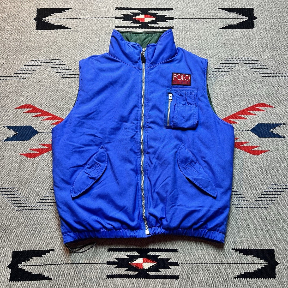 Vintage RARE 90s Polo Ralph Lauren Hi Tech Gillett Vest Blue