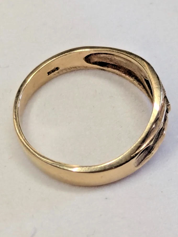 Anillo Harley Davidson Oro Amarillo 10kt Mujer/BANDA DE BODA 8.5 Foto 4 de 4