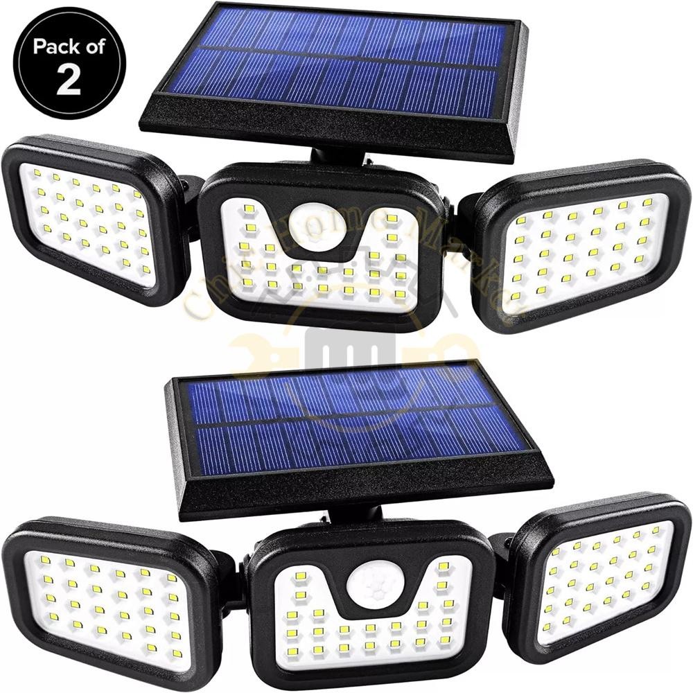 2 Pack LED Motion Sensor Solar Lights ,Outdoor IP65 Waterproof Security Lamp