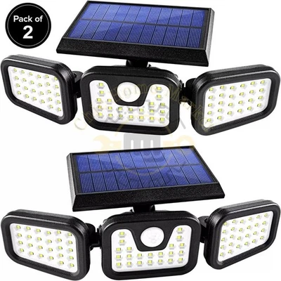 NOVA-TRENDSHOP 2 Pack LED Motion Sensor Solar Lights ,Outdoor IP65 Waterproof Security Lamp