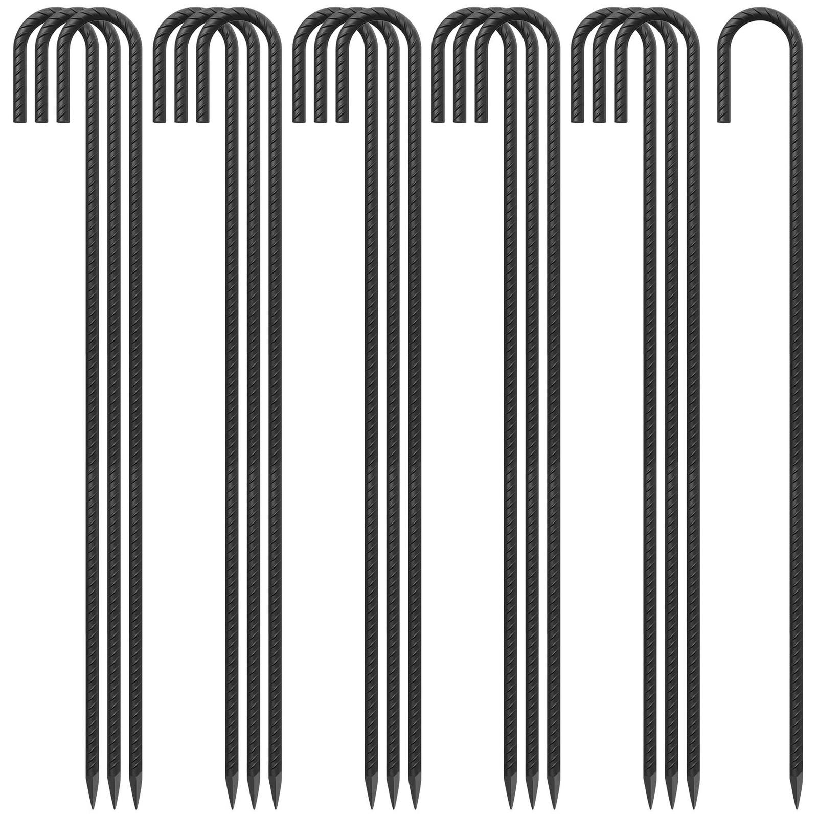 J Hook Rebar Stakes 36 Inch 3/8 Inch Diameter Steel Tent Sta
