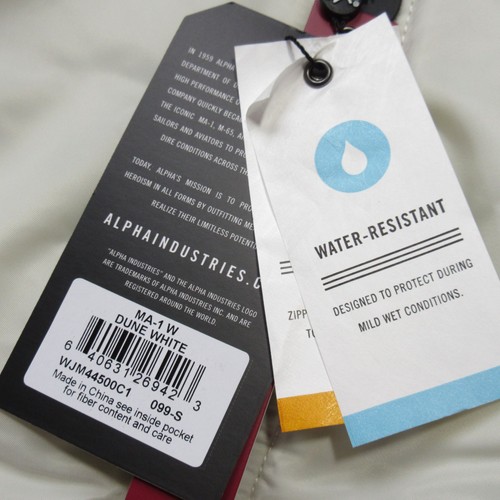 NWT Alpha Industries Women's MA-1 in Dune White Satin Bomber Jacket S - Picture 10 of 11