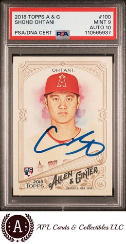 2018 Topps Shohei Ohtani Allen & Ginter RC PSA 9 Auto 10