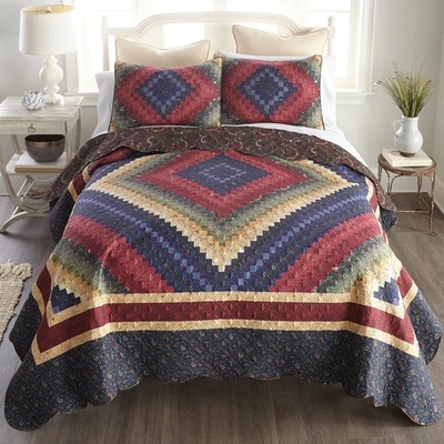 Donna Sharp Chesapeake Trip Around the World Country Cottage King 3 PC Quilt Set