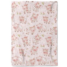 Cute Pig Blanket Pink Piggy Throw Soft Cozy Lightweight Home Art 50x60 Inch