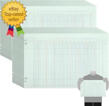 200 Pcs 30 Columns Accounting Ledger Book Columnar Pad Sheet Ruled Ledger  