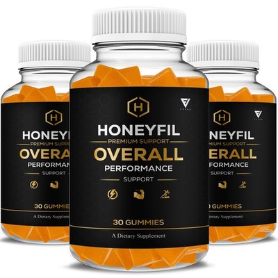 (3 Pack) Honeyfil Male Gummies, Honey Fill Premium Supplement (90 Gummies)