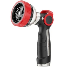 FANHAO Heavy Duty Garden Hose Nozzle, 100% Metal Water Hose Sprayer with 9 Sp...