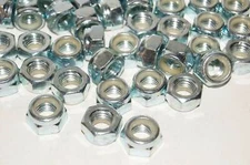 (QTY 50) M12-1.75 Nylon Insert Lock Nut Zinc Plated M12 Coarse Metric M12 1.75