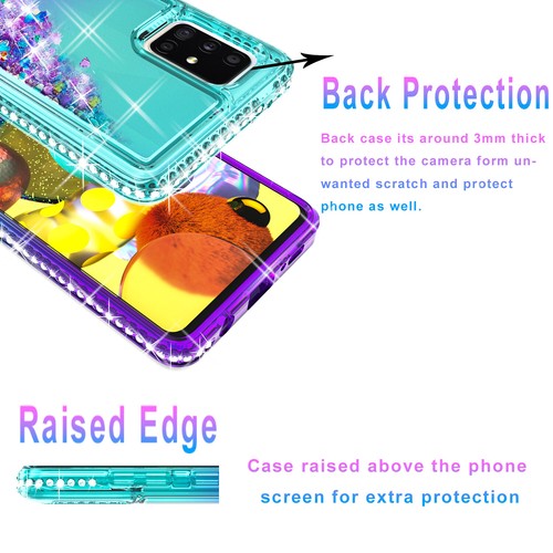 Coque téléphone pour Samsung Galaxy A71 5G A51 paillettes diamant + verre trempé - Photo 10 sur 39
