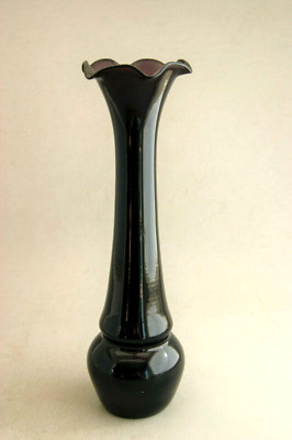 Vintage Amethyst Art Glass Bud Vase 9''