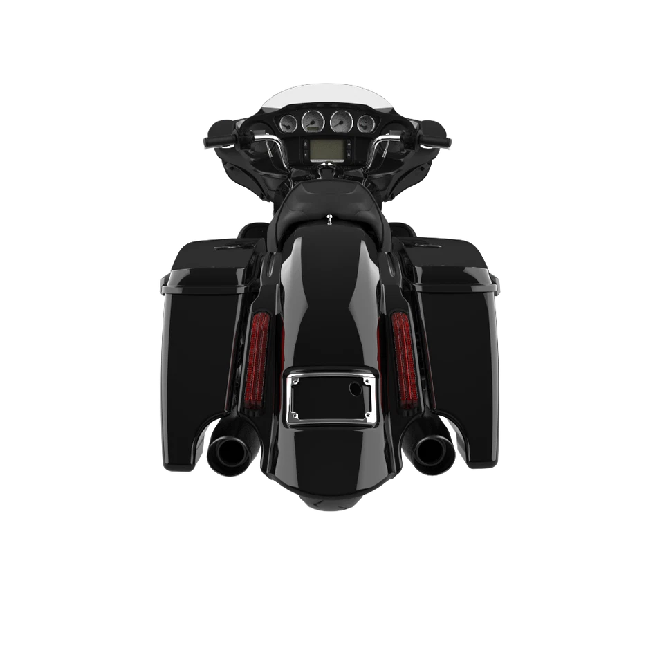 Guardabarros trasero estirado Vivid Black Dominator para Harley Davidson Touring 2014+ Foto 3 de 4