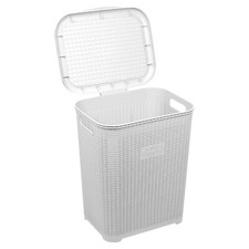 Image of 45L Plastic Laundry Basket Dirty Clothes Washing Storage Hamper w/ Handles & Lid