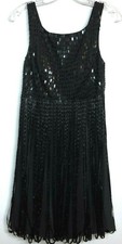 New Jovani Black Beaded Sleeveless Party Cocktail Dress LBD Formal Mini Prom