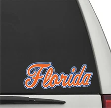 Florida Gators FLORIDA SCRIPT LOGO in Orange Vinyl Decal UF Car Truck Sticker