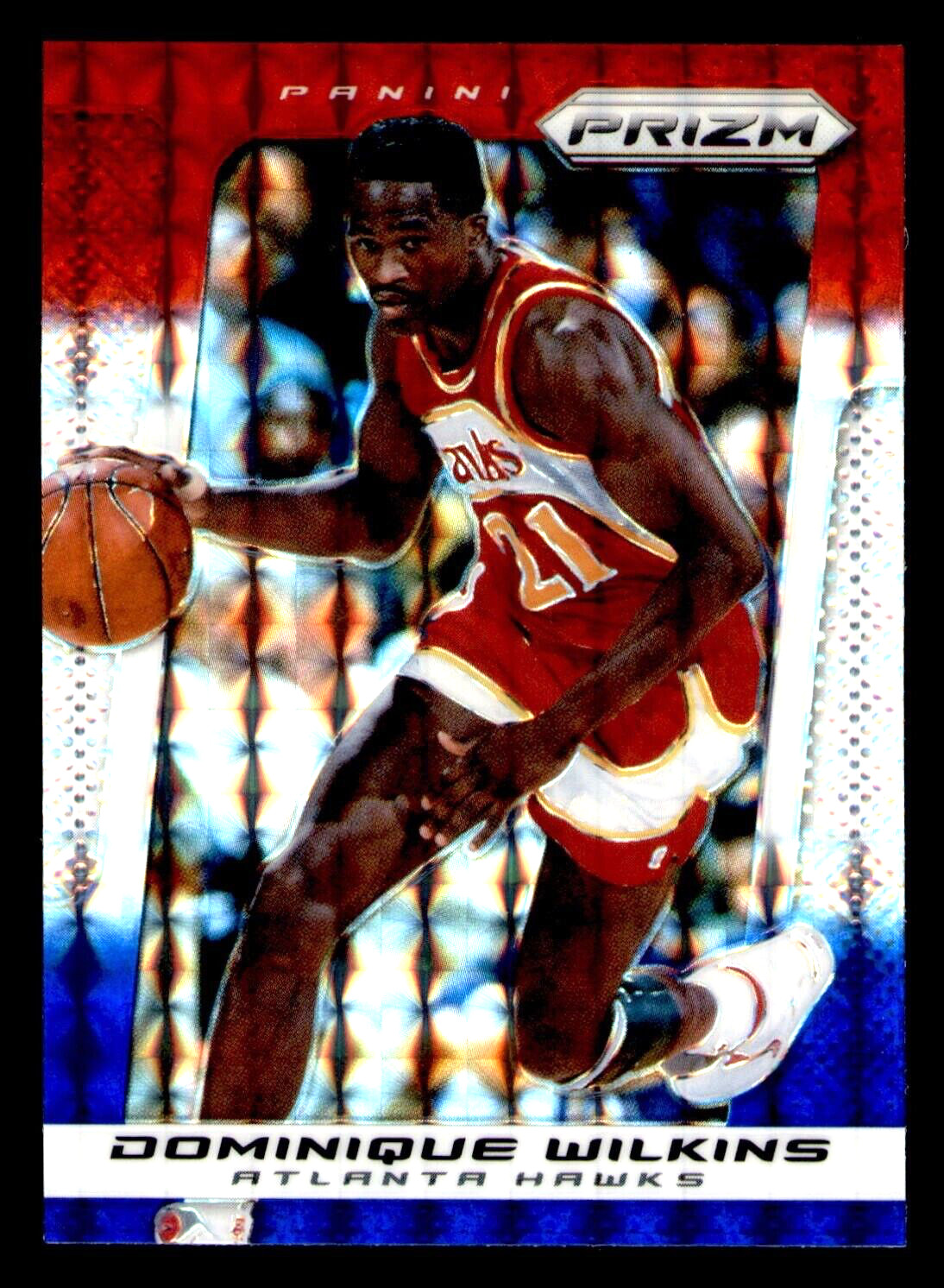 2013-14 Panini Prizm Dominique Wilkins Red White and Blue Mosaic Prizm #243