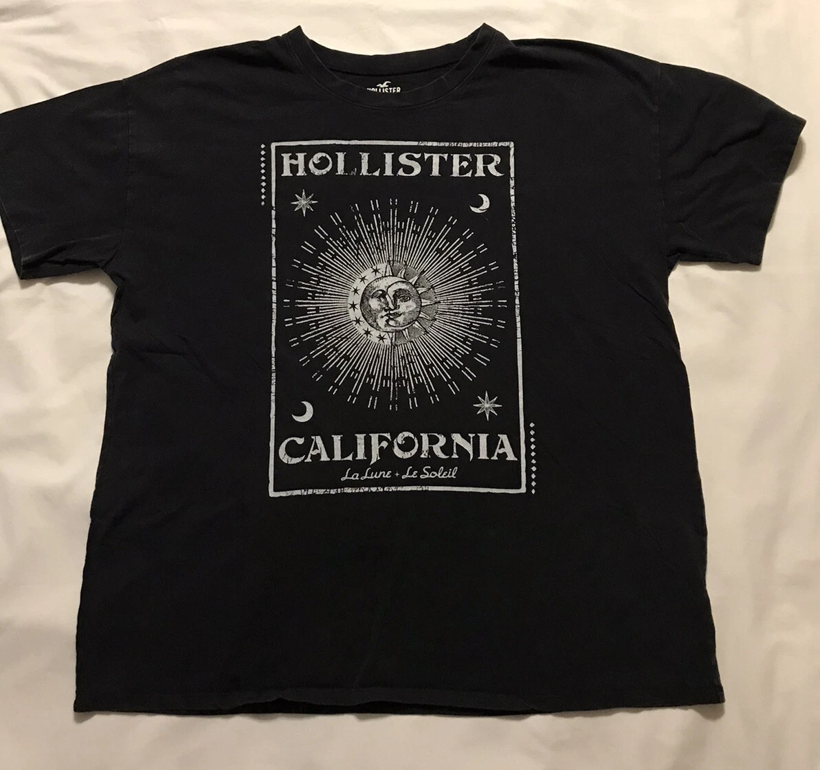 Hollister California Shirt Mens Large Black 100 Cotton La Lune Le
