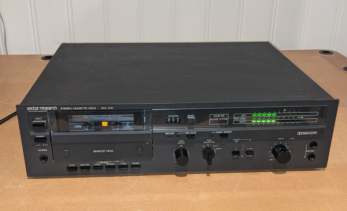 Vintage 1980s Vector Research VCX-200 Stereo Cassette Deck Player