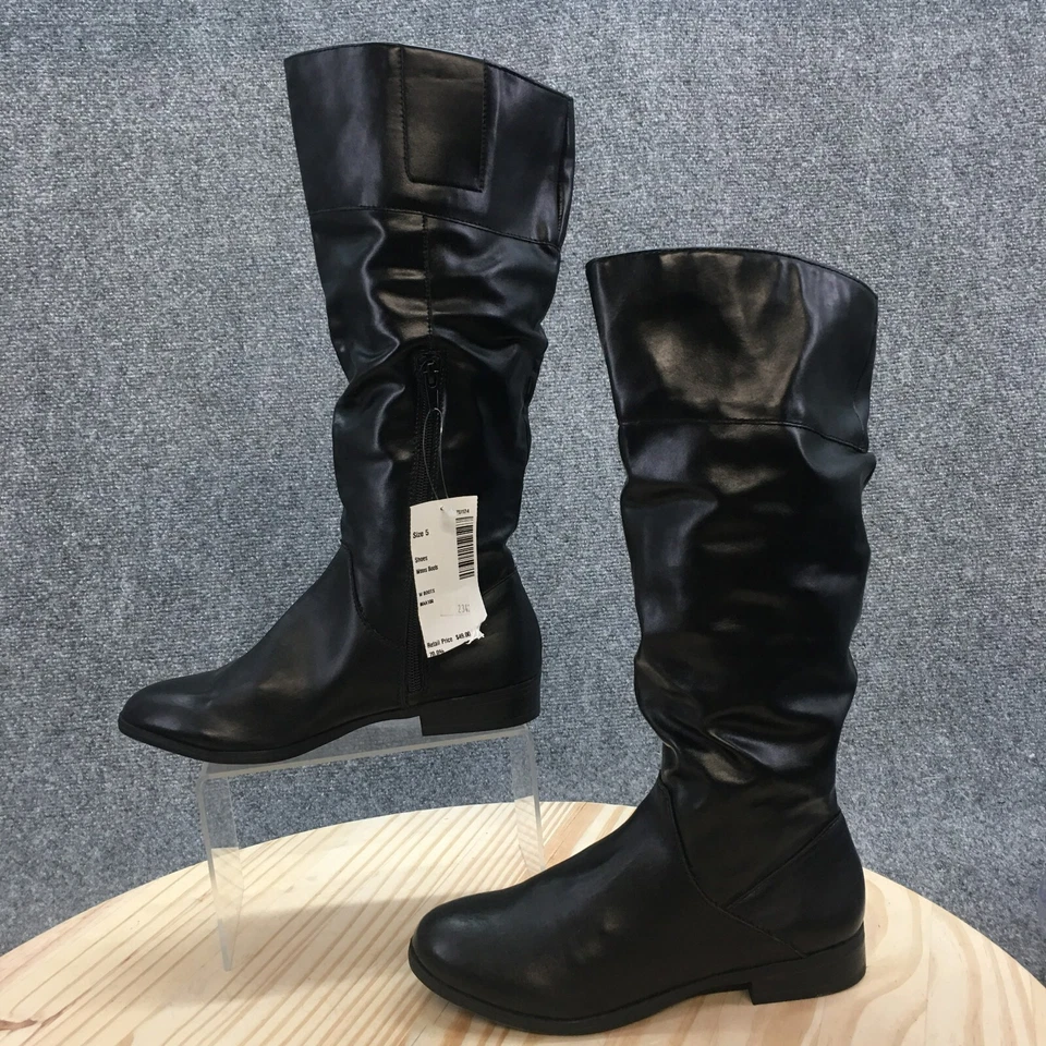 Style & Co Botas Mujer 5 M Kelimae Alto Hasta la Rodilla Negro Imitación Cuero Cubano NUEVAS Foto 2 de 4