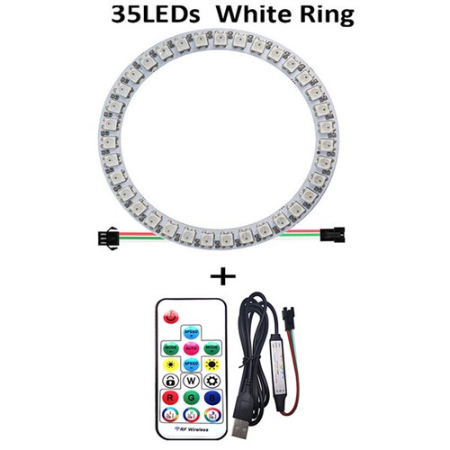 WS2812B 8/16/24/35/45 Leds RGB Pixel Ring Modules USB 17key Music LED contorller - Picture 30 of 33