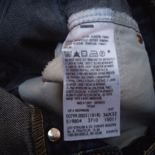 Levi's 799 Relaxed Straight leg Button Fly Men's Jeans Size 36 X 30 - Afbeelding 7 van 12
