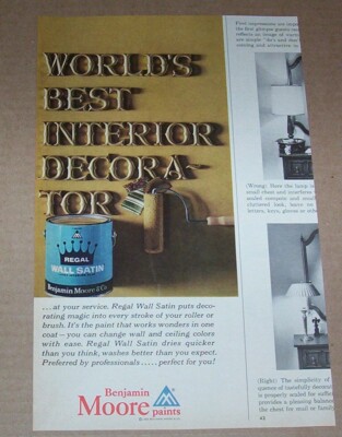 1965 print ad - Benjamin Moore Paints Regal wall paint Vintage Advertising