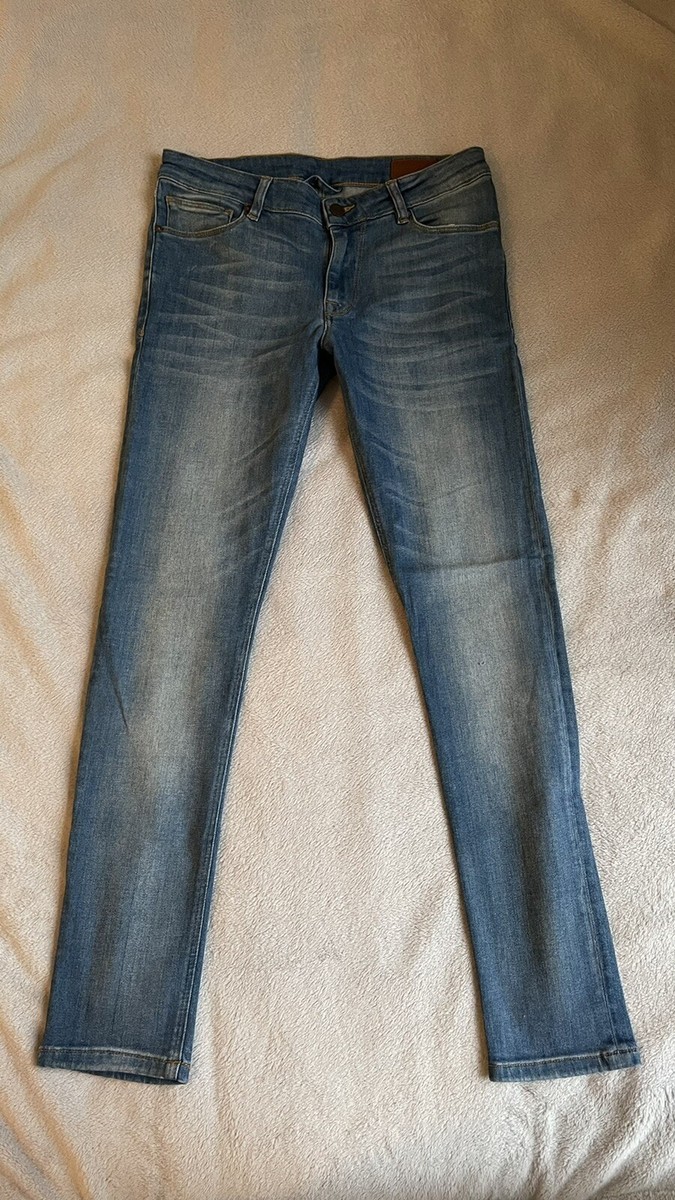 ASOS Extreme Super Skinny Mens Jeans Denim Light Wash W32 L30 Worn