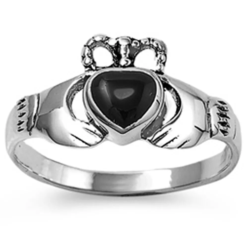 Onyx claddagh deals ring