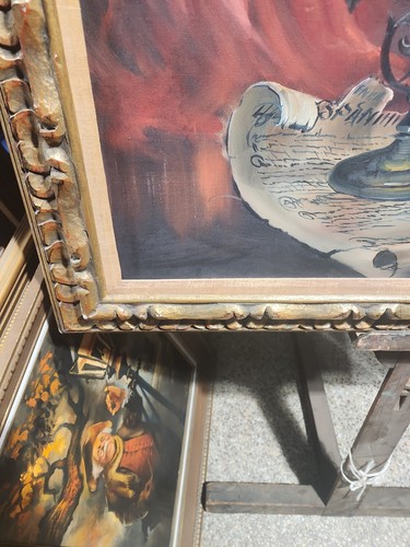 FRAMED LLOYD GARRISON ORIGINAL OIL PORTRAIT OF CANDELABRA KNIGHTS SWORD ARMOR - Picture 5 of 6