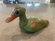 Vtg Folk Art Tonala Pottery Duck Hand Painted Ceramic Bird Duck Geese