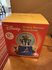 New Vtg Walt Disney Musical 100th Birthday Water Snow Globe Limited Ed. Sealed 