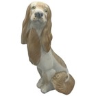 Tall Afghan Hound Elegant Muted Tan and White Dog Puppy Figurine