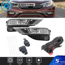 For Honda CRV 2015-2016 Pair of Bumper Fog Lights Lamps+Wiring+Switch Kit Set