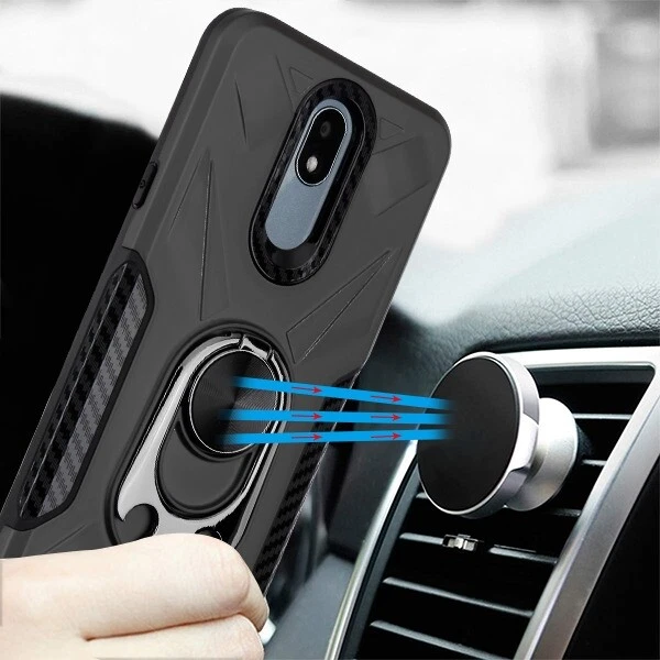 Funda híbrida para LG Soporte de anillo Cubierta Imán híbrido Montaje en automóvil Abridor de botellas Foto 2 de 4