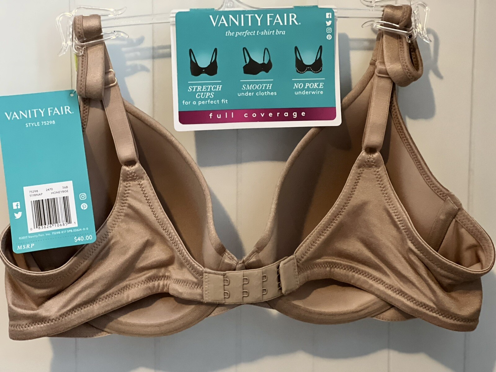 Vanity Fair Body Shine Underwire Bra Style 75298 Size 36B NWT retail