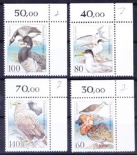 Germany 1991 MNH 4v, White-tailed Eagle, Ruff, littel Tern, Birds, Environment