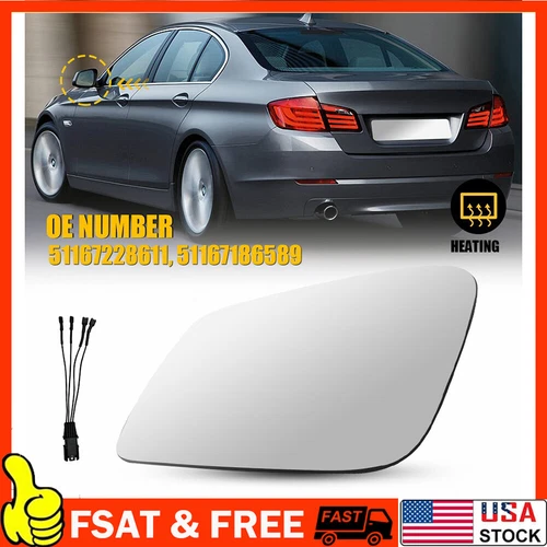 Driver Left LH Side Mirror Glass for 2010-2016 BMW 528 535  550 4Pin A