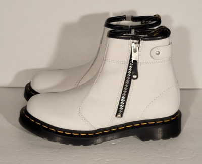 四*ブ様 Dr. Martens 2976TWIN ZIP ホワイトブーツ　US Dr. Martens 2976 Twin Zip White Leather Chelsea Boots Women's Size
